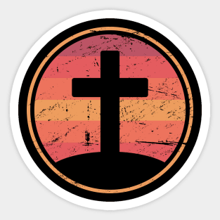 Retro Christian Cross Of Jesus Sticker